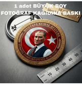 Mustafa kemal atatürk BÜYÜK BOY kaliteli baskı iğneli rozet