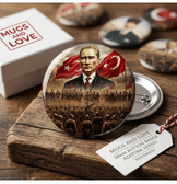 Mustafa kemal atatürk BÜYÜK BOY kaliteli baskı iğneli rozet