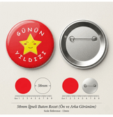 Günün Yıldızı 10 adet BÜYÜK BOY kaliteli baskı iğneli rozet