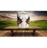 Kitaplık baskı kahve çay fincanı porselen hediyelik