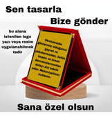 Kişiye özel 1 nci kalite kişiselleştirilebilir Sen tasarla Orta BOY KIRMIZI KADİFE PLAKET