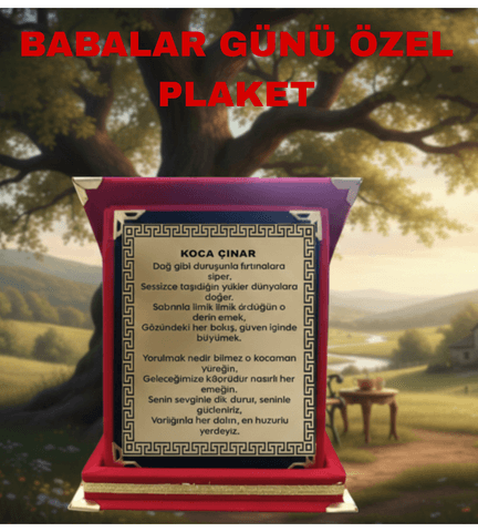 Babalar günü özel plaket, babaya en güzel hediye, baba anlamlı hediye orta boy plaket