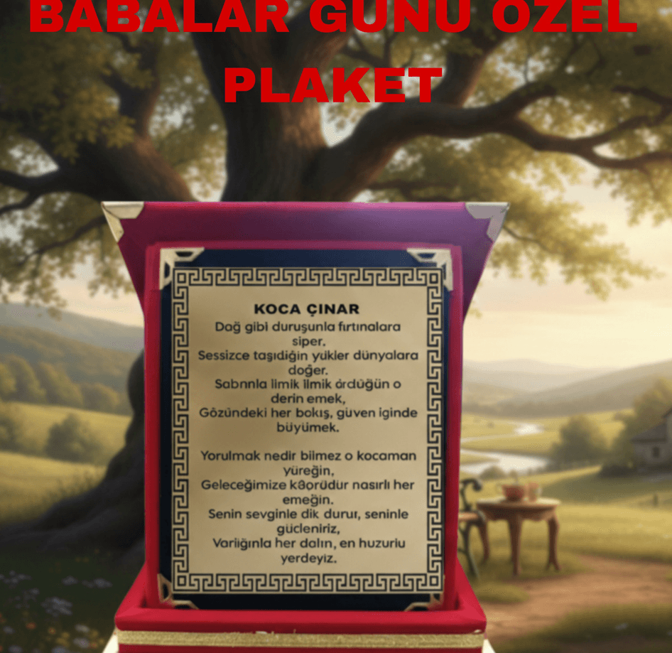 Babalar günü özel plaket, babaya en güzel hediye, baba anlamlı hediye orta boy plaket