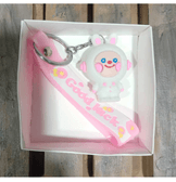 Sevimli tavşan pembe silikon lüks anahtarlık çanta aksesuar