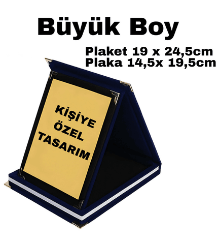 Kişiye özel plaket büyük boy mavi, lacivert plaket, resmi plaket