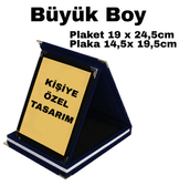 Kişiye özel plaket büyük boy mavi, lacivert plaket, resmi plaket