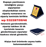 Kişiye özel plaket Orta Boy mavi, lacivert plaket, resmi plaket