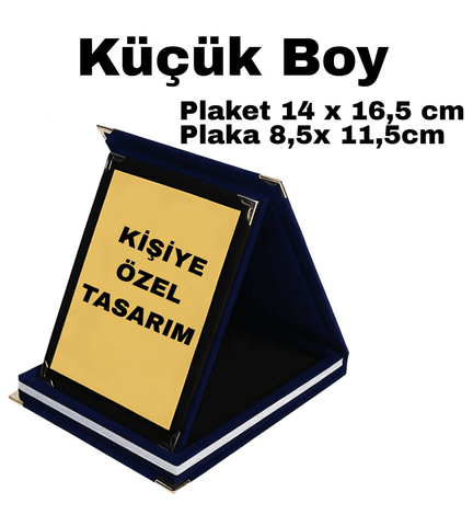 Kişiye özel plaket küçük boy mavi, lacivert plaket, resmi plaket