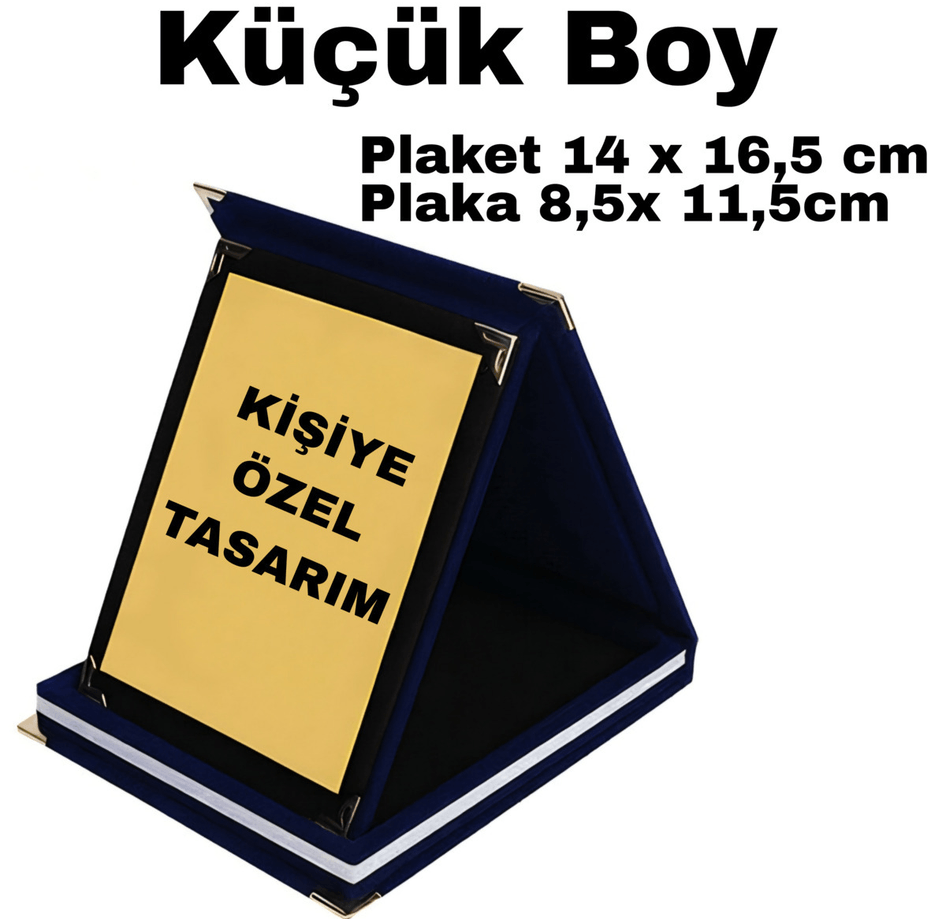 Kişiye özel plaket küçük boy mavi, lacivert plaket, resmi plaket