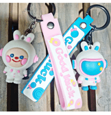 Sevimli tavşan pembe silikon lüks anahtarlık çanta aksesuar