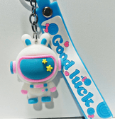 Sevimli tavşan mavi silikon lüks anahtarlık çanta aksesuar