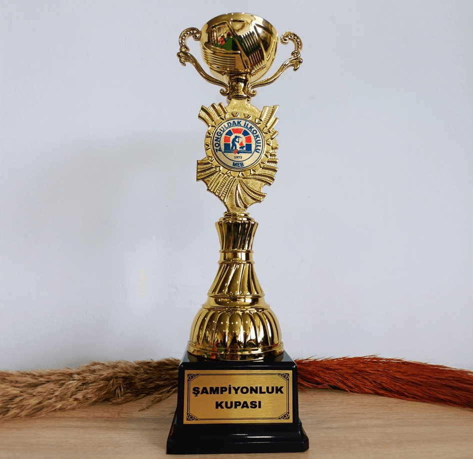 Kişiye özel baskı büyük boy 39cm ödül kupası