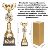 Kişiye özel baskı büyük boy 37cm ödül kupası