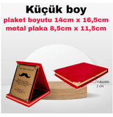 Kişiye özel 1 nci kalite kişiselleştirilebilir Sen tasarla Küçük BOY KIRMIZI KADİFE PLAKET