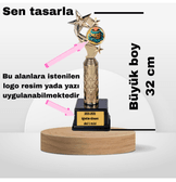 Kişiye özel BÜYÜK BOY GOLD YILDIZ ÖDÜL KUPASI aileye sevgiliye arkadaşa öğrenciye 1 ncı sınıf hediye