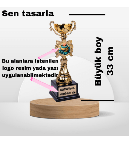 Kişiye özel Kaliteli BÜYÜK BOY GOLD KELEBEK ÖDÜL KUPASI arkadaşa aileye sevgiliye öğrenciye