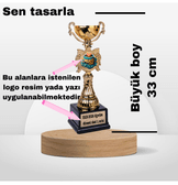 Kişiye özel Kaliteli BÜYÜK BOY GOLD KELEBEK ÖDÜL KUPASI arkadaşa aileye sevgiliye öğrenciye