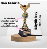 Kişiye özel 1 nci sınıf Büyük boy gold ödül kupası öğrenciye aileye arkadaşa sevgiliye hediyelik