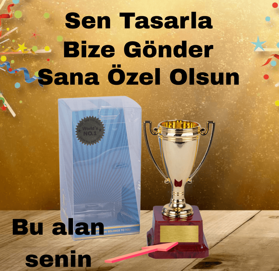 Kişiye özel Küçük boy Sen tasarla kişiye özel şampiyon ödül kupası sevgiliye anneye arkadaşa hediye
