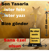 Kişiye özel Senin Tasarımın kişiye özel BÜYÜK BOY YILDIZ OSCAR ÖDÜL kupası