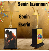 Kişiye özel Senin Tasarımın kişiye özel BÜYÜK BOY YILDIZ OSCAR ÖDÜL kupası