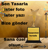 Kişiye özel Senin tasarımın kişiye özel YILDIZ OSCAR ÖDÜL KUPASI orta boy