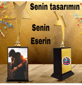 Kişiye özel Senin tasarımın kişiye özel YILDIZ OSCAR ÖDÜL KUPASI orta boy