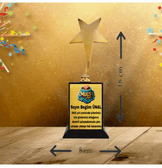 Kişiye özel Senin tasarımın kişiye özel YILDIZ OSCAR ÖDÜL KUPASI orta boy