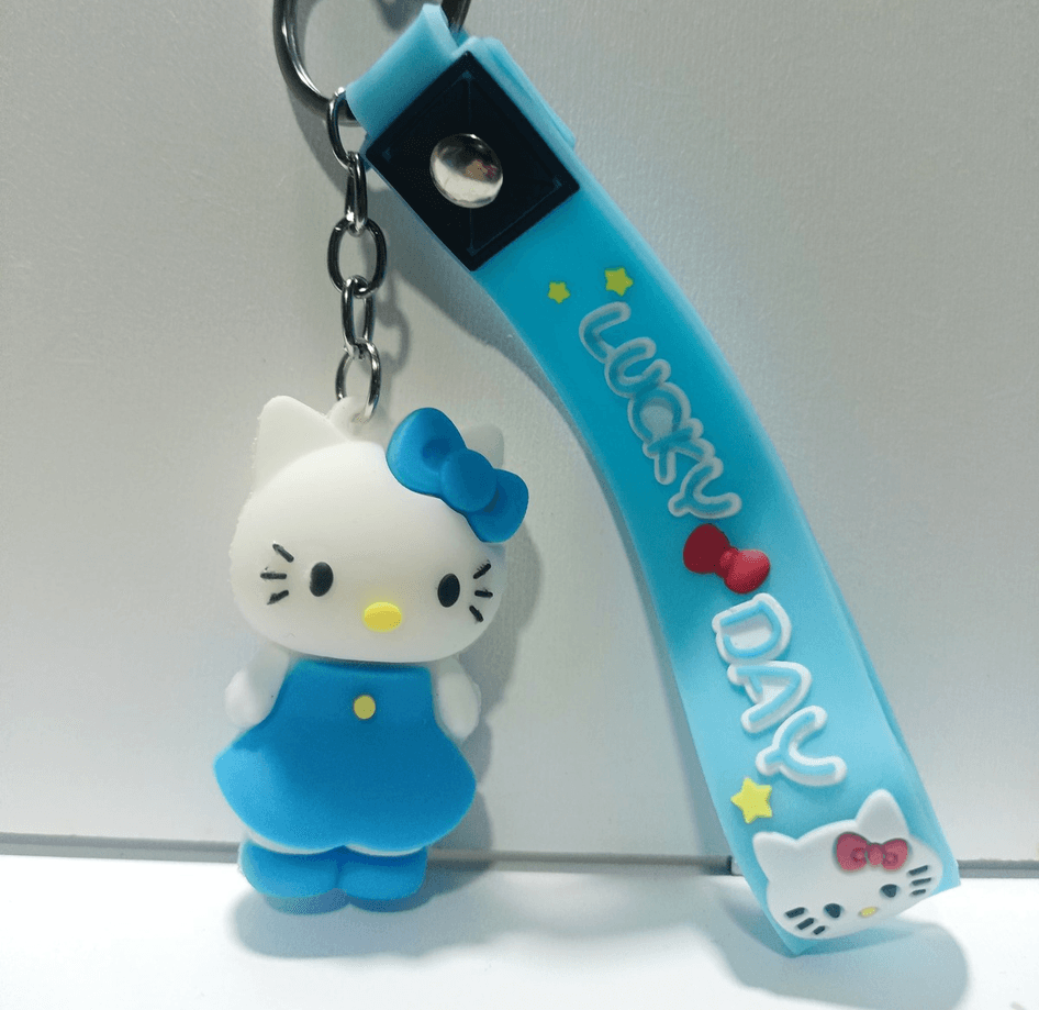 Hello kitty mavi silikon lüks anahtarlık çanta aksesuar