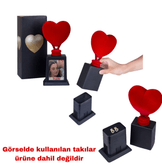 Kişiye özel Gümüş renk Sen tasarla takı saklama bölmeli kalp şeklinde sevgililer günü ödül kupası