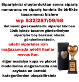Kişiye özel GOLD renk Sen tasarla takı saklama bölmeli kalp şeklinde sevgililer günü ödül kupası