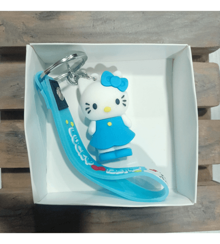 Hello kitty mavi silikon lüks anahtarlık çanta aksesuar