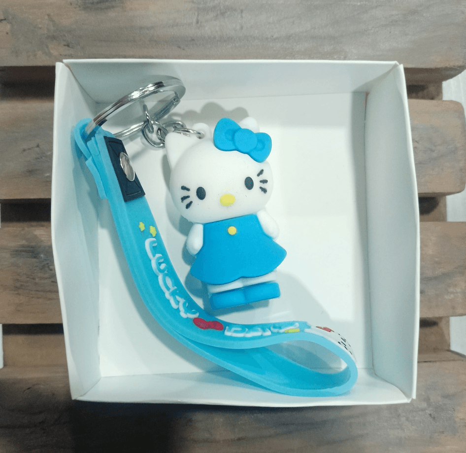Hello kitty mavi silikon lüks anahtarlık çanta aksesuar