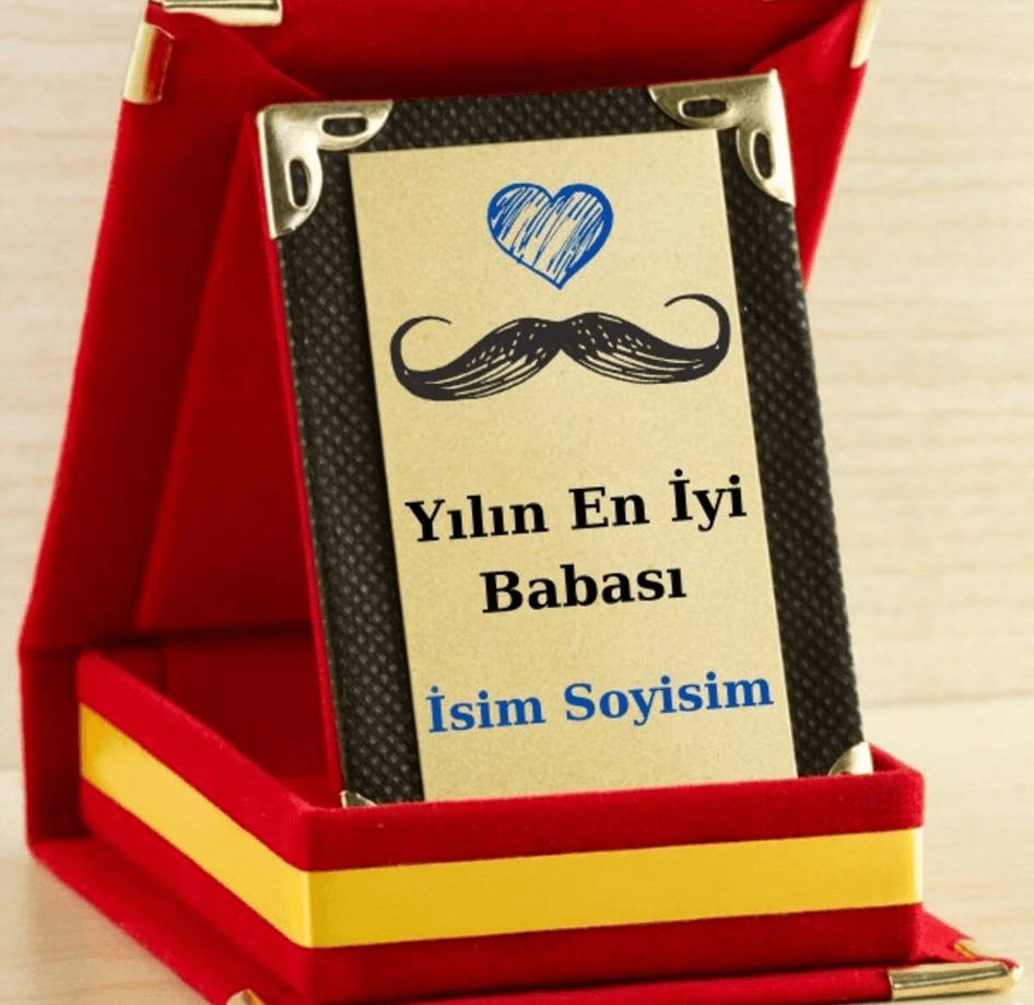 Yılın En İyi Babası Plaketi - Babalar Günü Plaketi ( Mini Plaket )