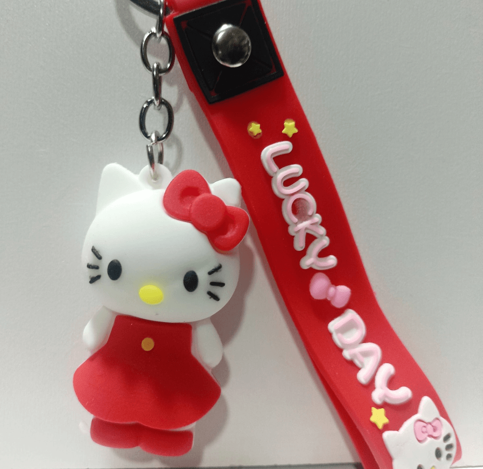 Hello kitty kırmızı silikon lüks anahtarlık çanta aksesuar