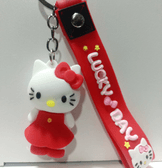 Hello kitty kırmızı silikon lüks anahtarlık çanta aksesuar