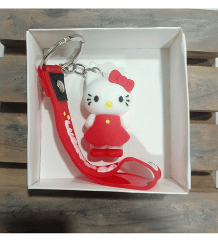 Hello kitty kırmızı silikon lüks anahtarlık çanta aksesuar