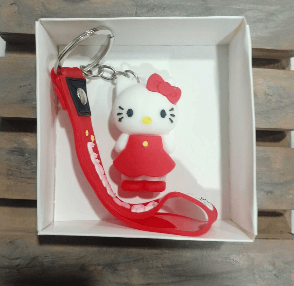 Hello kitty kırmızı silikon lüks anahtarlık çanta aksesuar