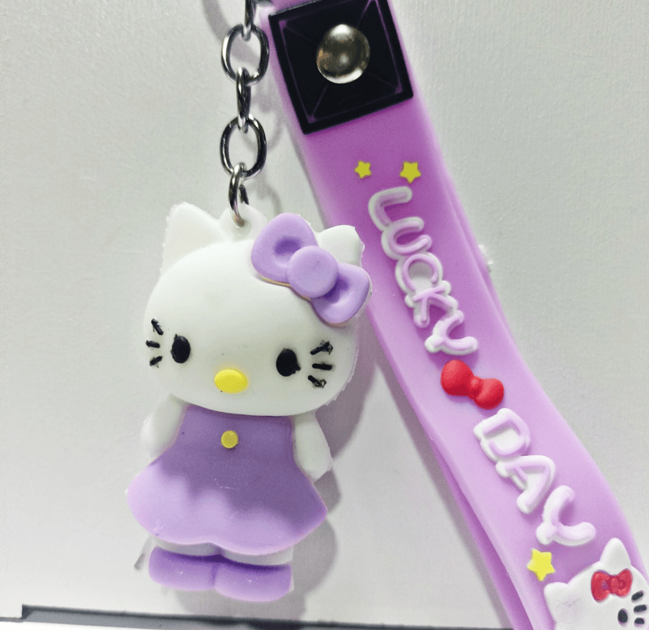Hello kitty mor silikon lüks anahtarlık çanta aksesuar