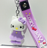 Hello kitty mor silikon lüks anahtarlık çanta aksesuar