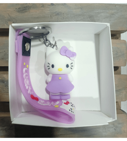 Hello kitty mor silikon lüks anahtarlık çanta aksesuar