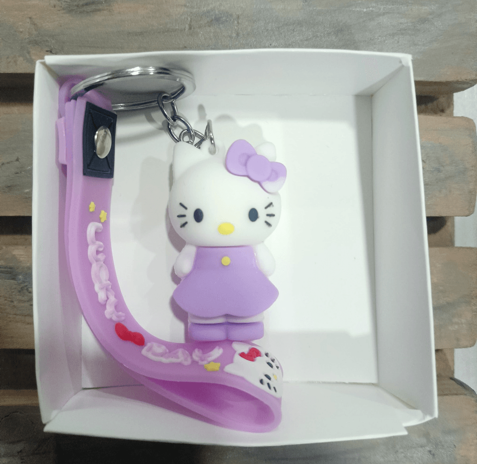 Hello kitty mor silikon lüks anahtarlık çanta aksesuar