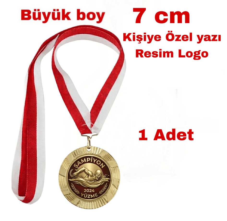 Kişiye özel büyük boy zgold renk altın madalya 1 adet