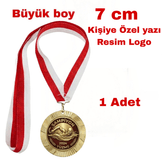 Kişiye özel büyük boy zgold renk altın madalya 1 adet