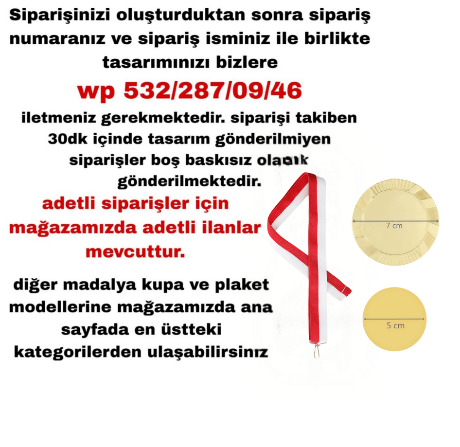 Kişiye özel büyük boy zgold renk altın madalya 1 adet