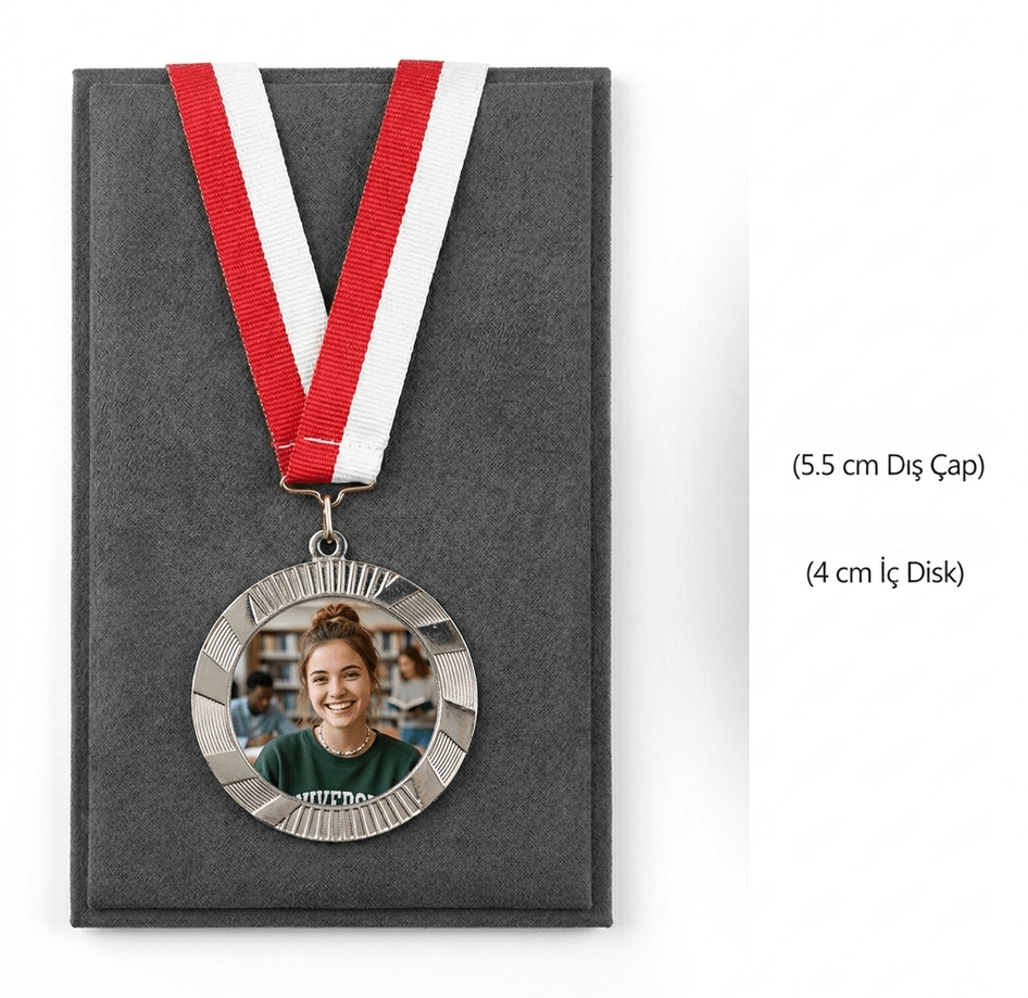 Kişiye özel Gümüş renk kaliteli madalya