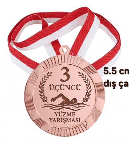 Kişiye özel Bronz renk kaliteli üçüncülük madalyası