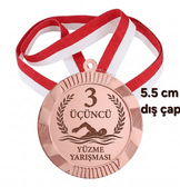 Kişiye özel Bronz renk kaliteli üçüncülük madalyası