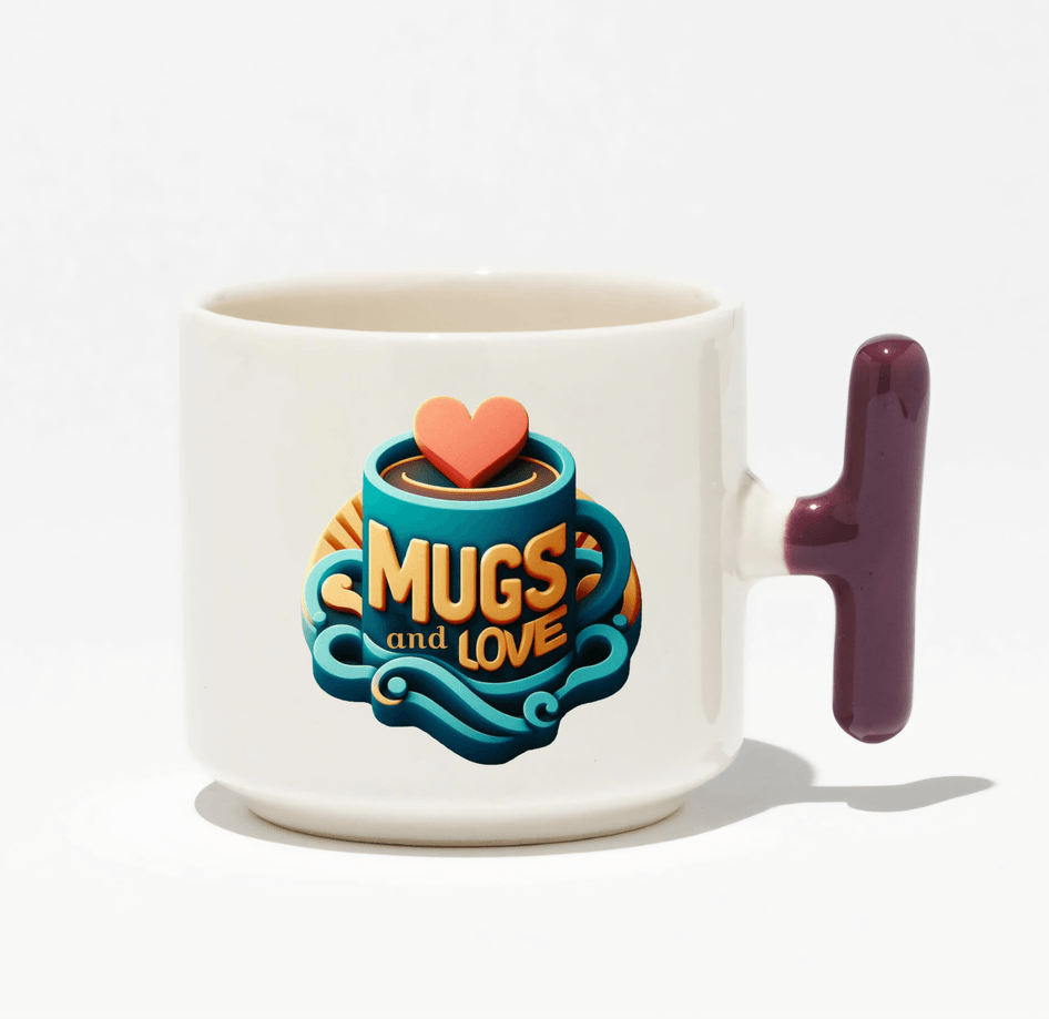 Kişiye özel Seramik Kulpu Lila Çay / Kahve / Latte Fincanı