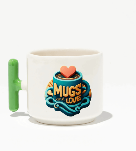 Kişiye özel Seramik Kulpu Açık yeşil Çay / Kahve / Latte Fincanı